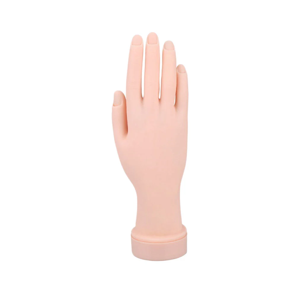 Professional Nail Art Practice Fake Hand Lifelike Training Hand Model Bendable Hand Manicure Practice Tool