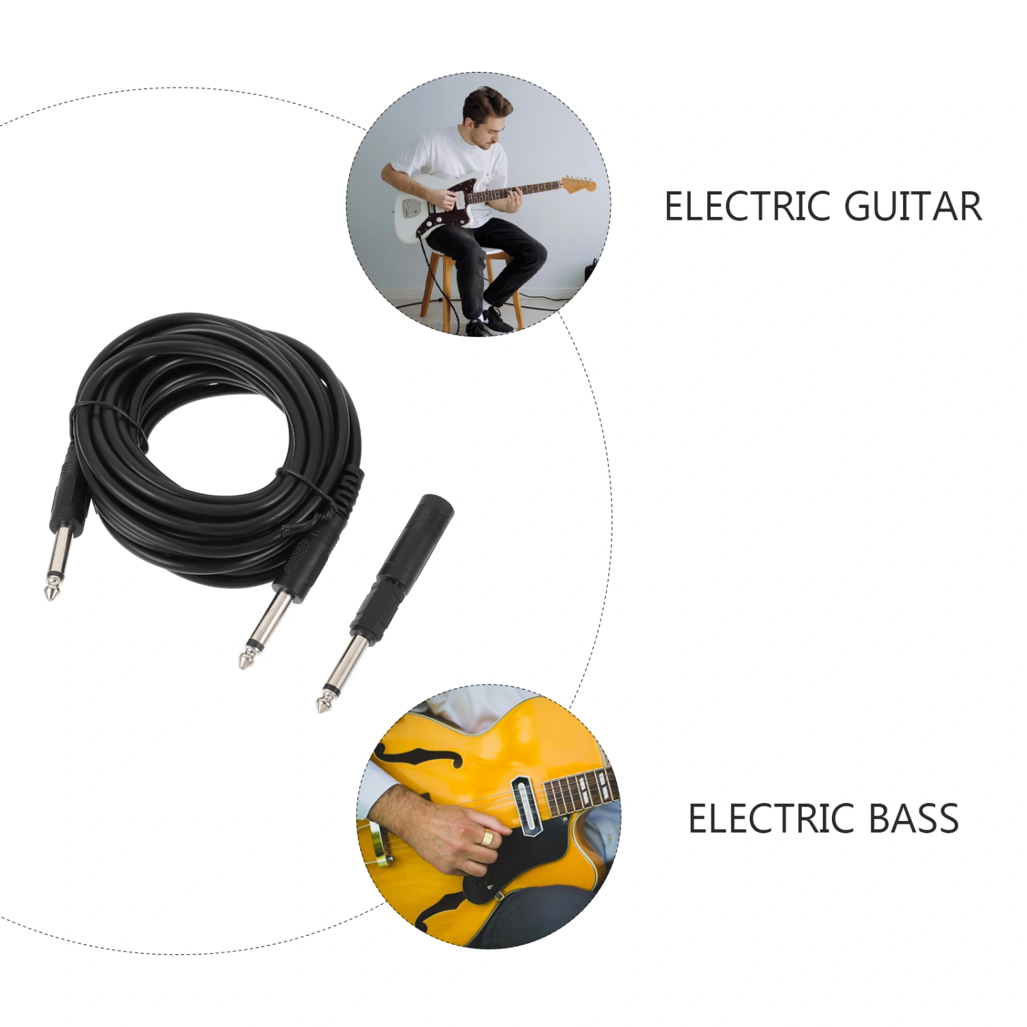 1 set of Guitar Cable Professional Instrument Cable Electric Guitar Accessory