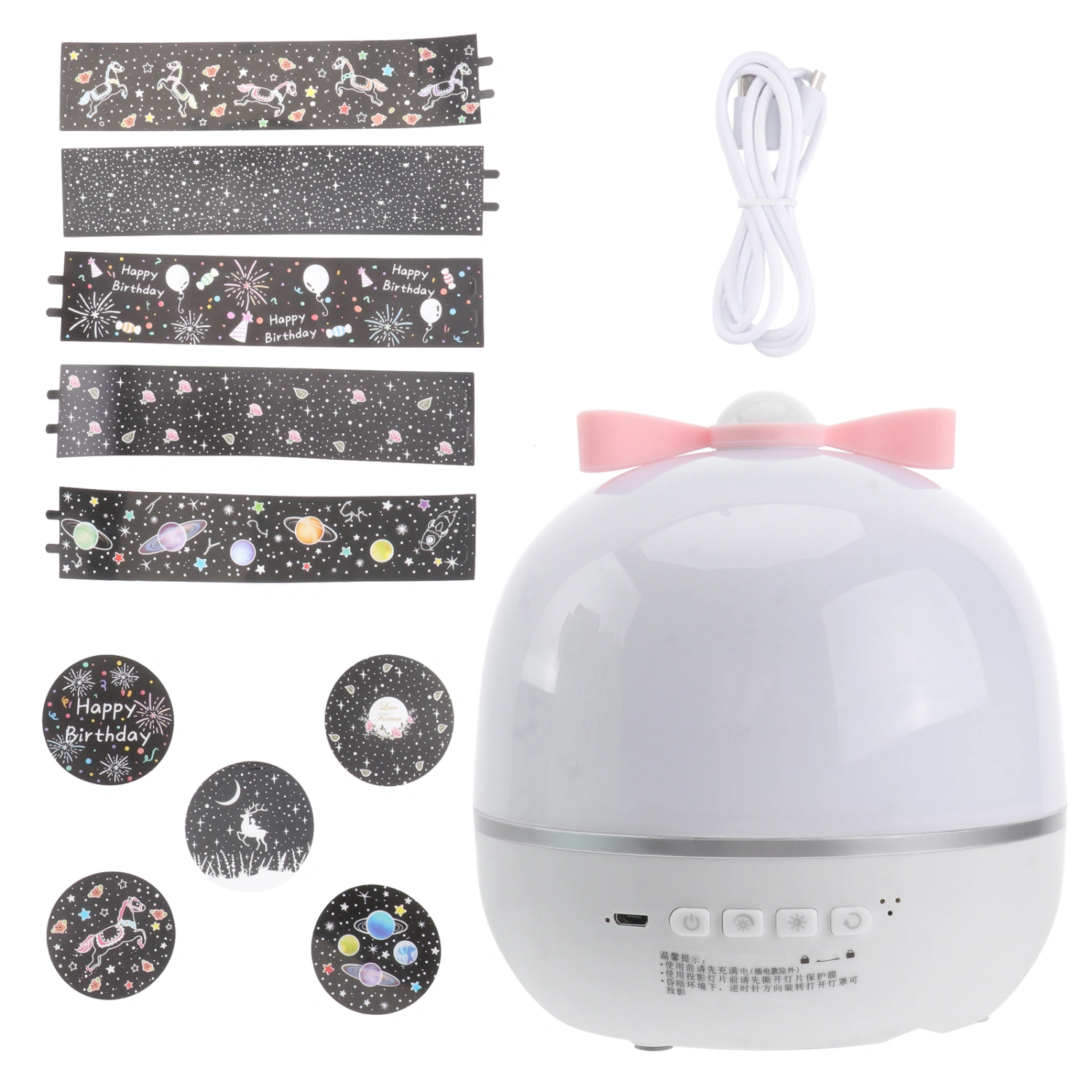 Fantastic Colorful LED Projector Twilight Romantic Rechargeable Night Light Lamp