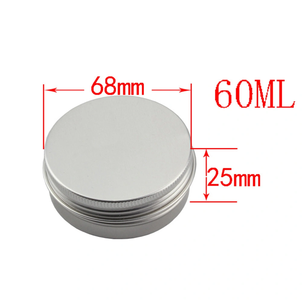 24PC 60ML Aluminium Specimen Box with Thread Travel Bottles Cosmetic Container Empty Cream Jar Pot with Lid for Makeup Pomade (Silver)