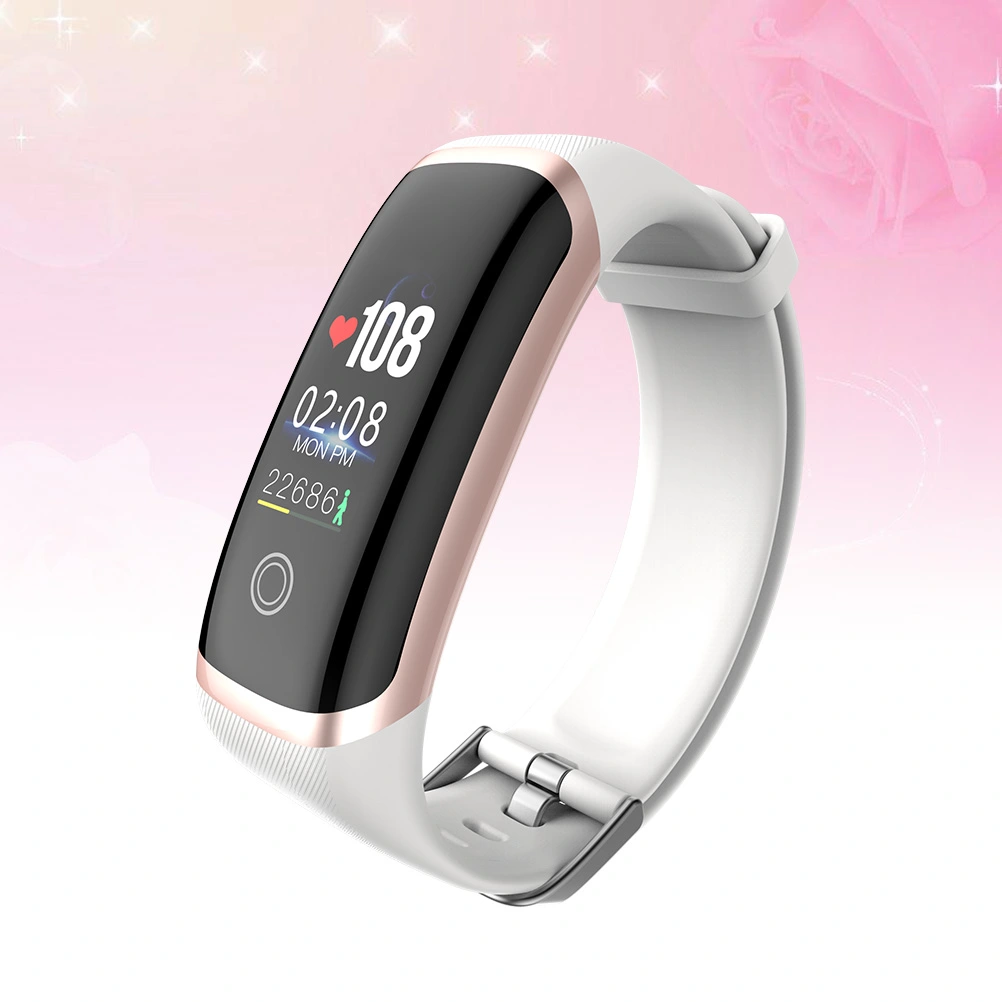 Smart Wristband Blood Oxygen Sleep Monitor Daily Water Resistant Fitness Alarm Smart Band Bracelet (Golden and White)