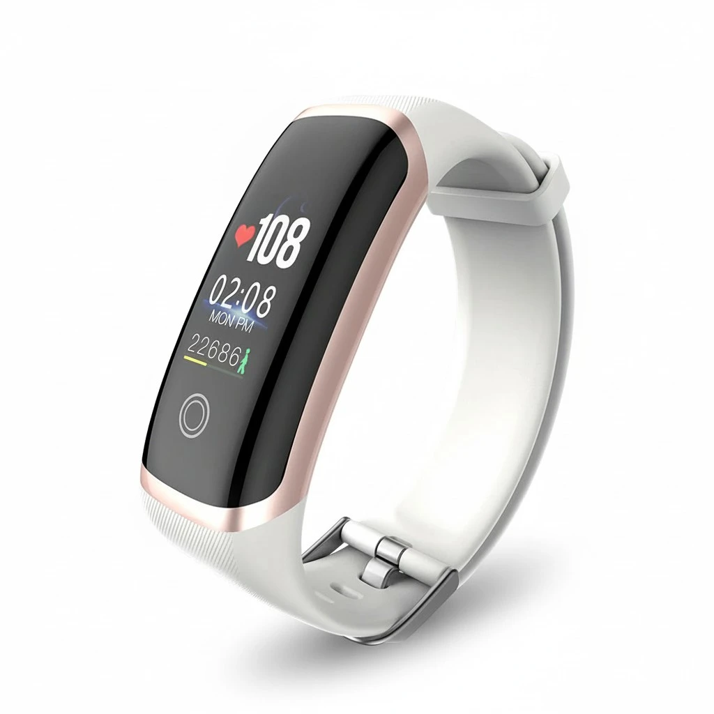Smart Wristband Blood Oxygen Sleep Monitor Daily Water Resistant Fitness Alarm Smart Band Bracelet (Golden and White)