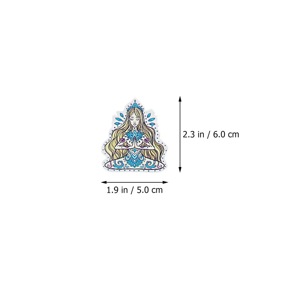 35Pcs Luggage Stickers Decorative Mandala Pattern Stickers PVC Stickers Novelty Laptop Stickers