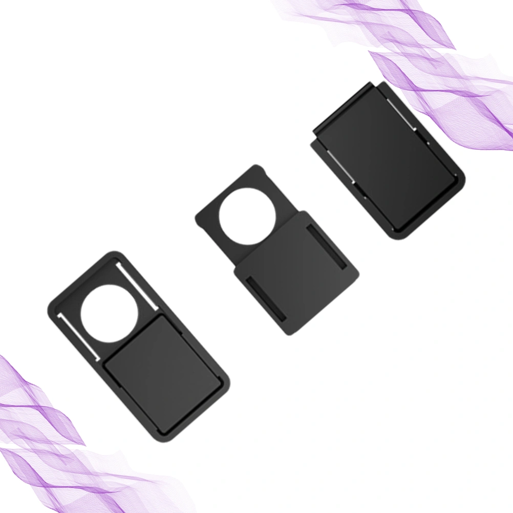 3Pcs Plastic Webcam Cover Camera Slider Shutter Privacy Protect Sticker for Laptop Tablet Phone Shutter Sticker (Black)