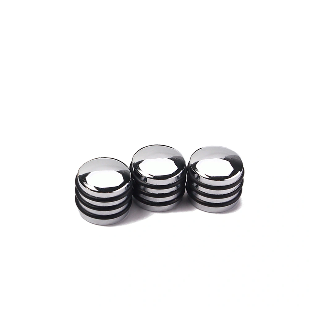 3pcs O-Ring Volume Control Knob with Dome for Guitar Bass Parts Accessory GD111 (Silver)