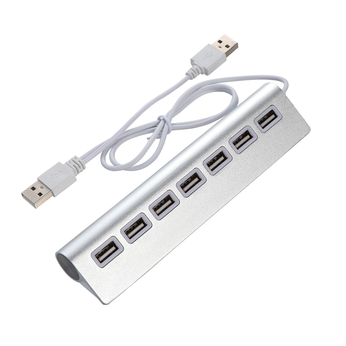 7-Port USB 2.0 to USB 2.0 Portable Data Hub Adapter for PC Laptop (Silver)