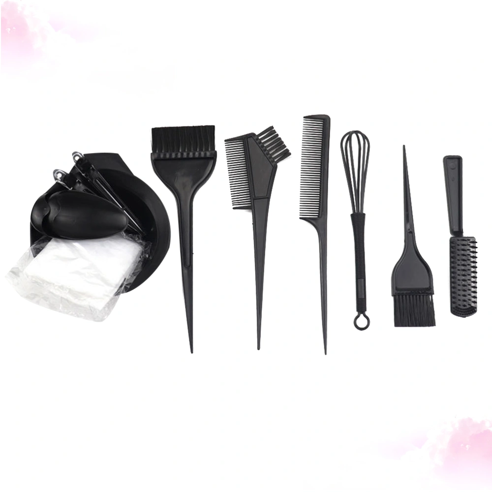 12Pcs Hair Dyeing Tools Hairdressing Kit Barbershop Hair Dyeing Set Beauty Salon Hair Coloring Accessories (Black)