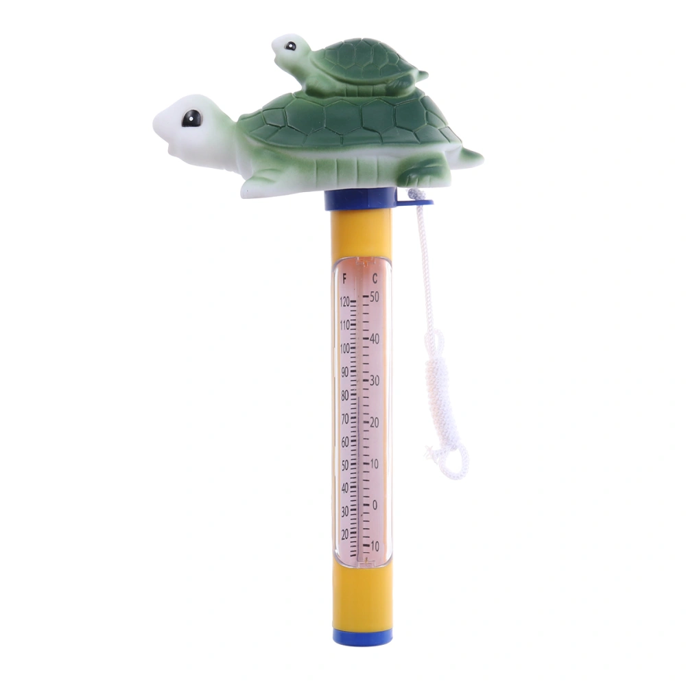 Animal Floating Pool Thermometer with String Indoor Outdoor Use for Swimming Pools Aquariums Hot Tub Spa bath tub -Yellow (Turtle)