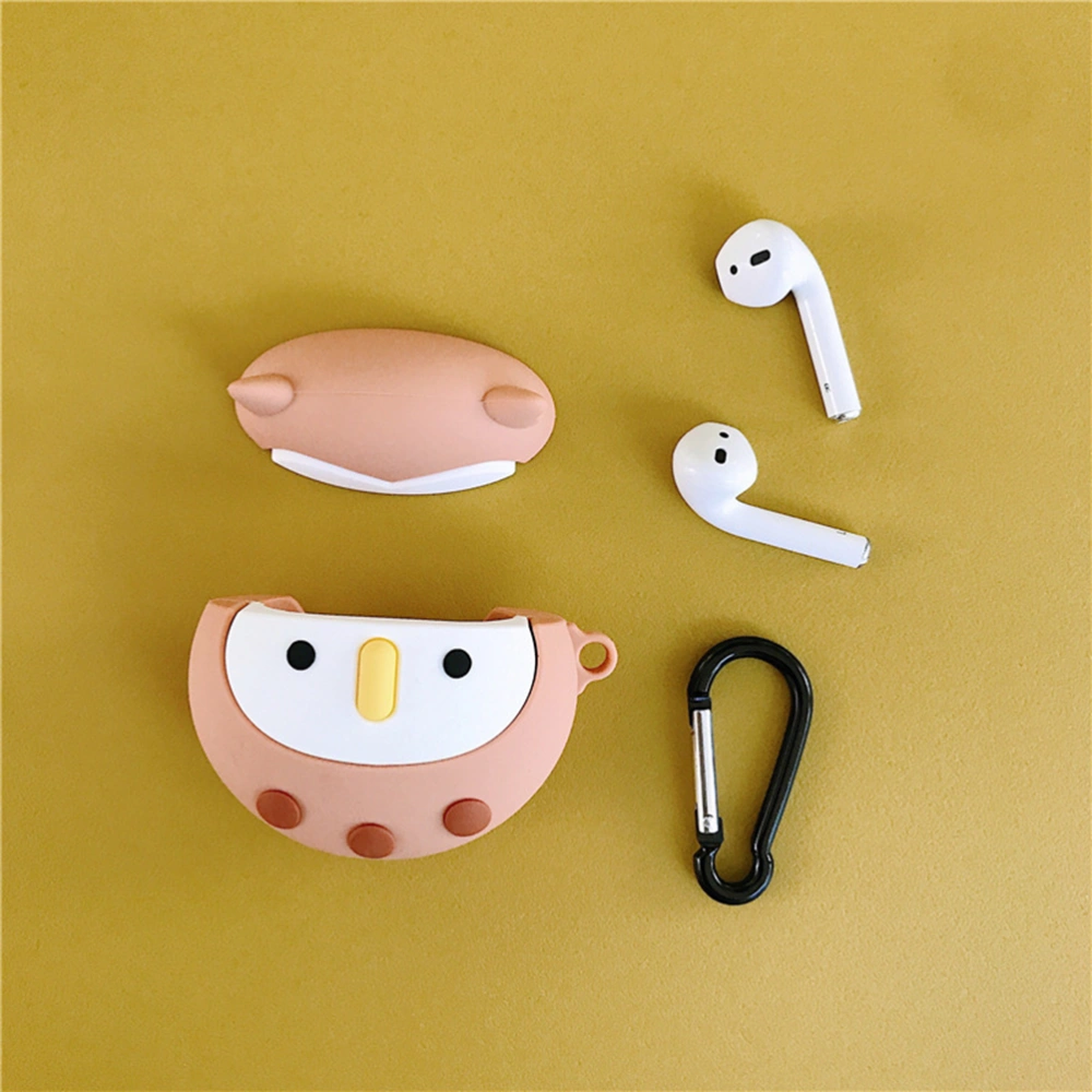 1pc Cartoon Stereoscopic Owl Shape Wireless Earphone Protector Protective Case Cover Compatible for AirPods (Chocolate)