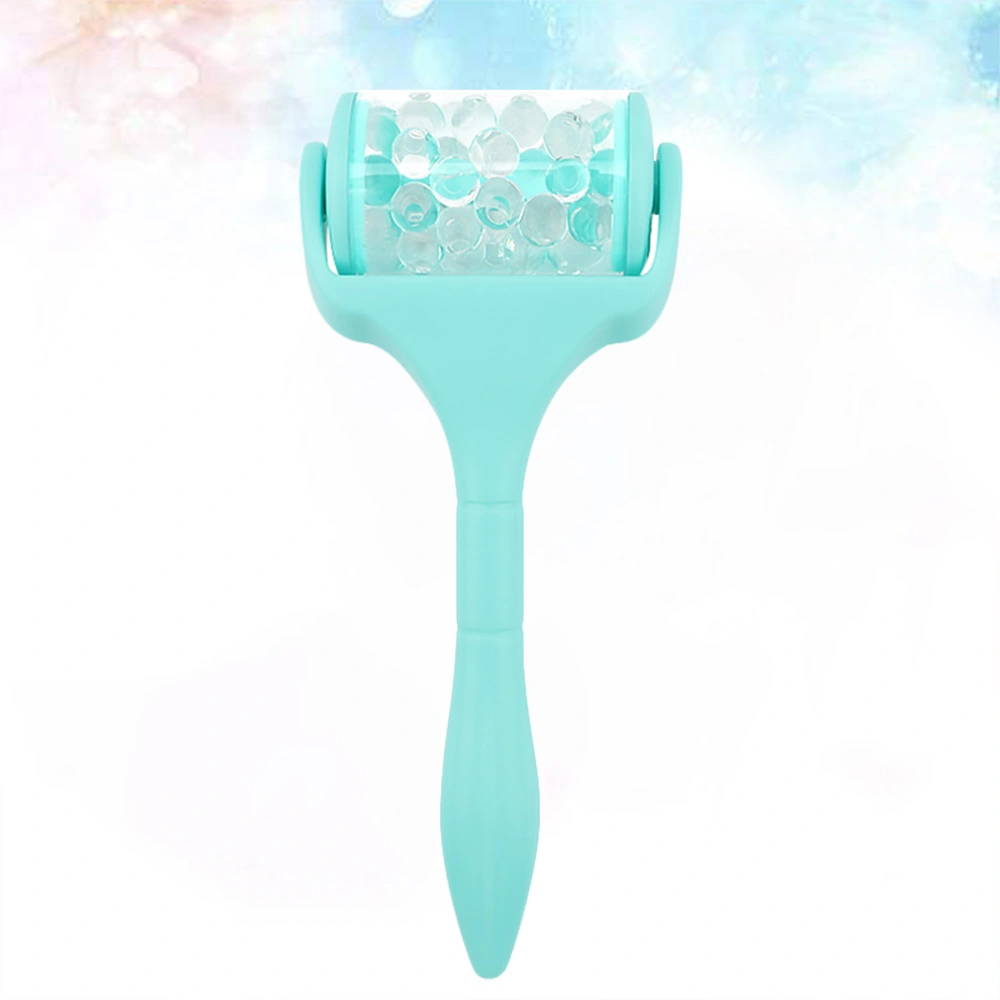 1PC Facial Massage Roller Ice Skin Beautifier Portable Beauty Apparatus Facial Ice Roller Massage Care Instrument for Women Use Green Handle+Transparent Beads