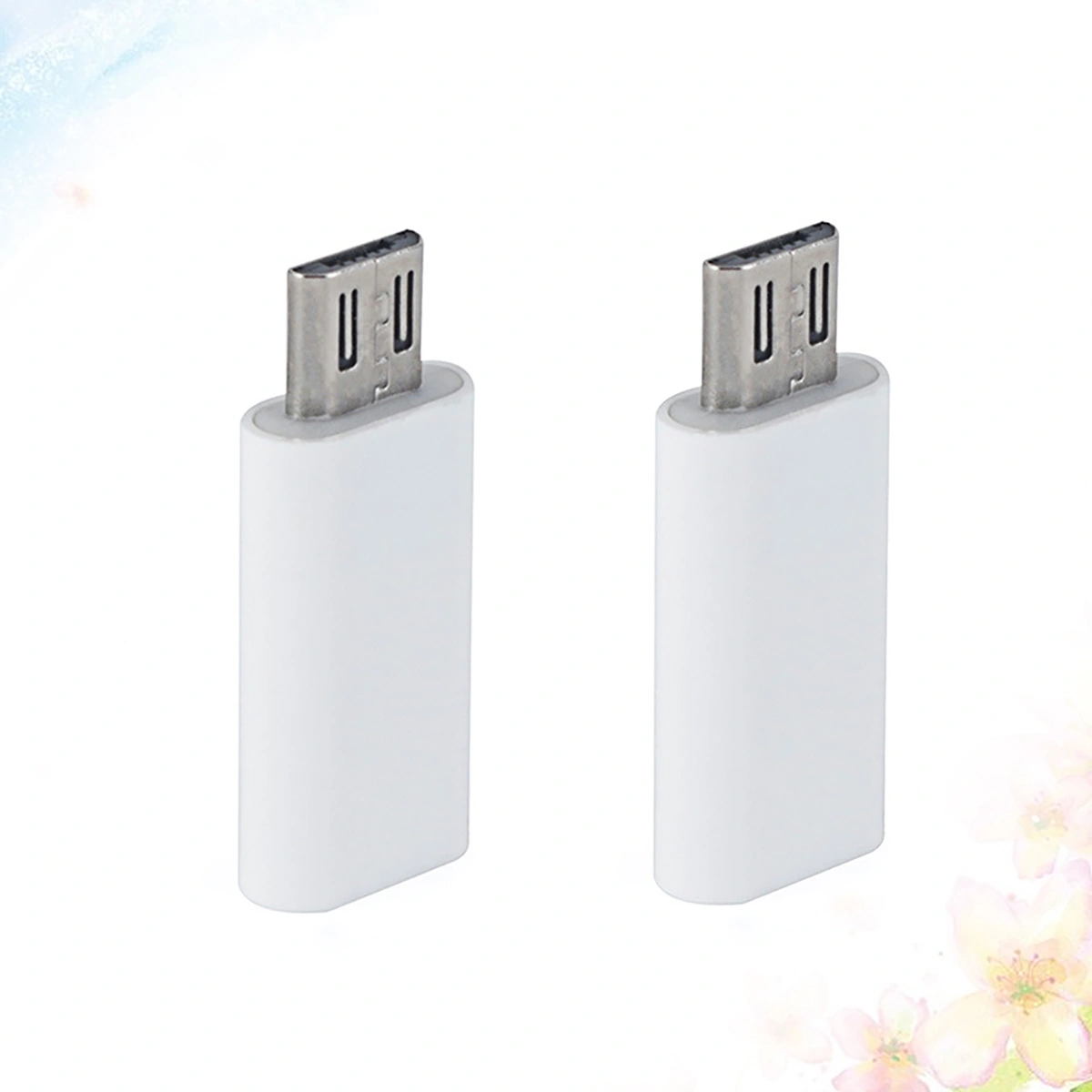 2PCS/Set Type-C Female to Micro USB Data Adapter for Tablet Phone and Laptop (White)