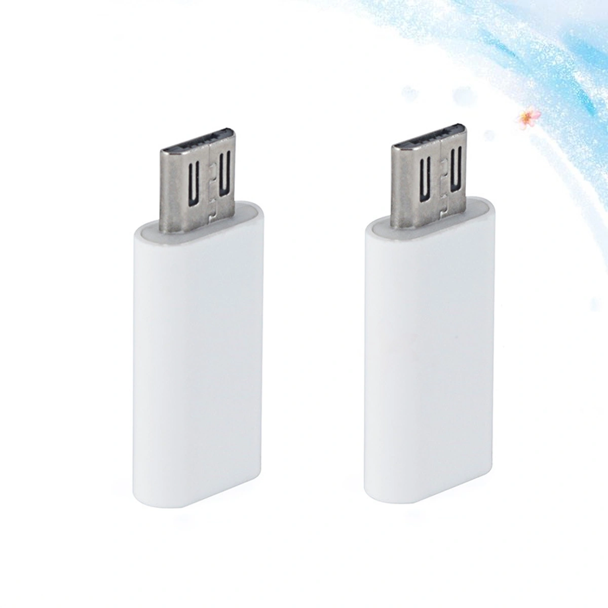 2PCS/Set Type-C Female to Micro USB Data Adapter for Tablet Phone and Laptop (White)