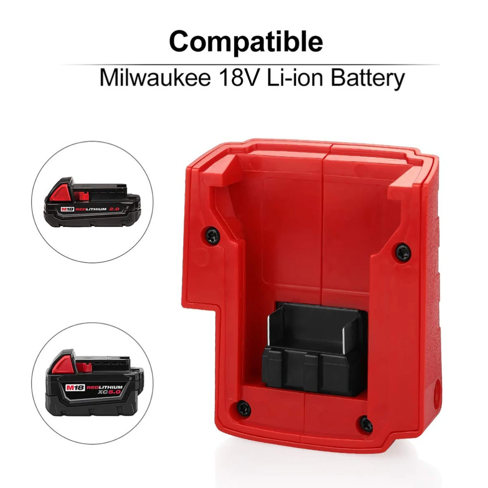 2pcs USB Ports Battery Charger Adapter Converter Compatible for Milwaukee M18