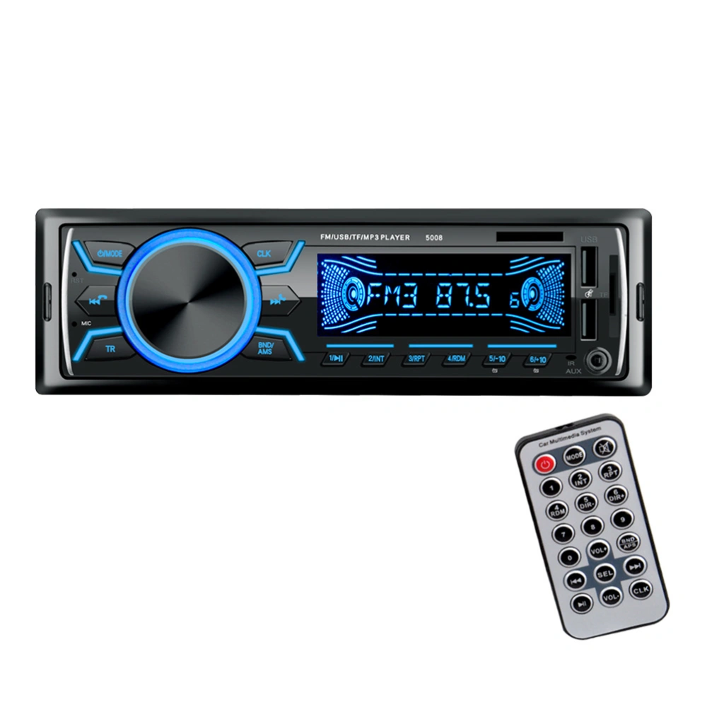 Dual USB FM TF Car Music Player Colorful Display Wireless Car Player (Black)