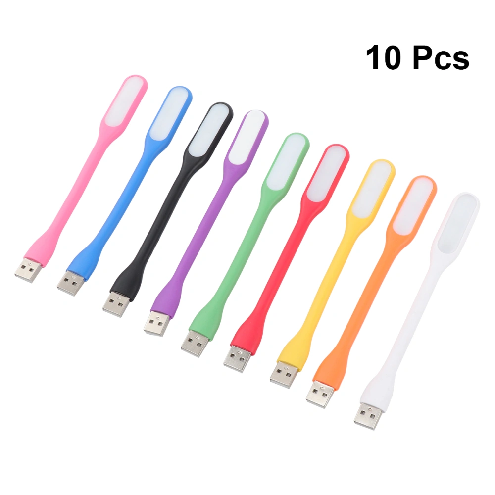 10 Pcs Mixed Flexible USB LED Light Lamp Adjustable Reading Lamp Portable Night Lamp for Power Bank PC Laptop Notebook Computer