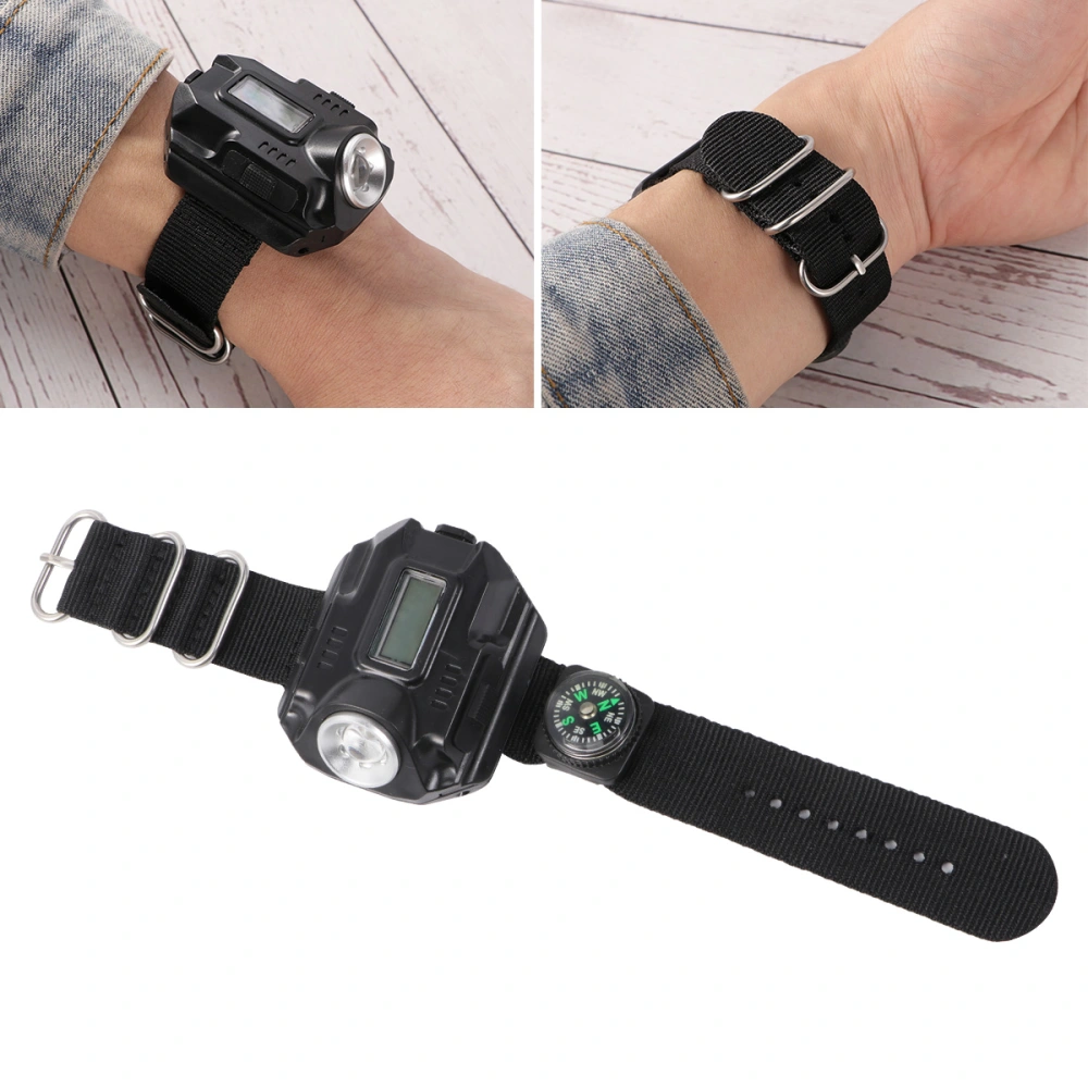 2 IN 1 Watch Light LED USB Rechargeable Waterproof Flashlight Watch for Running Mountain Climbing Camping Hiking