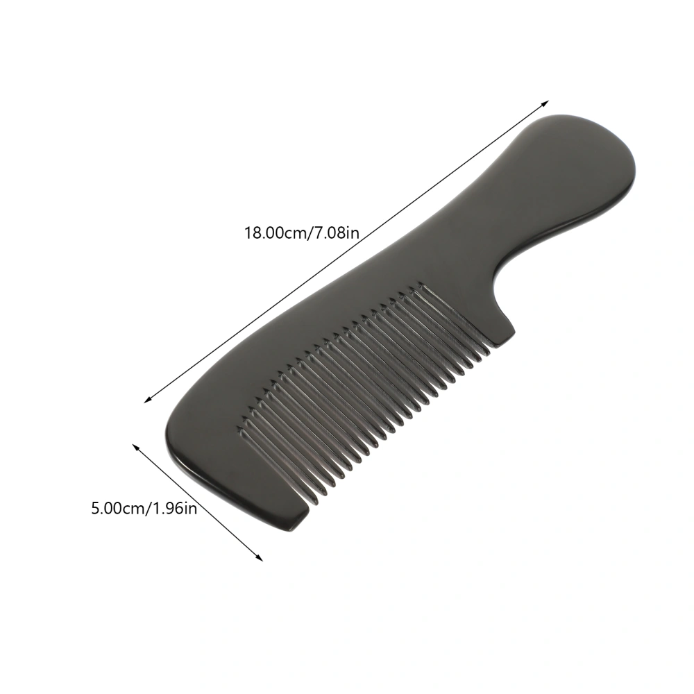 Natural Ox Horn Anti-Static Hair Comb Fine Teeth Handmade Comb with Handle