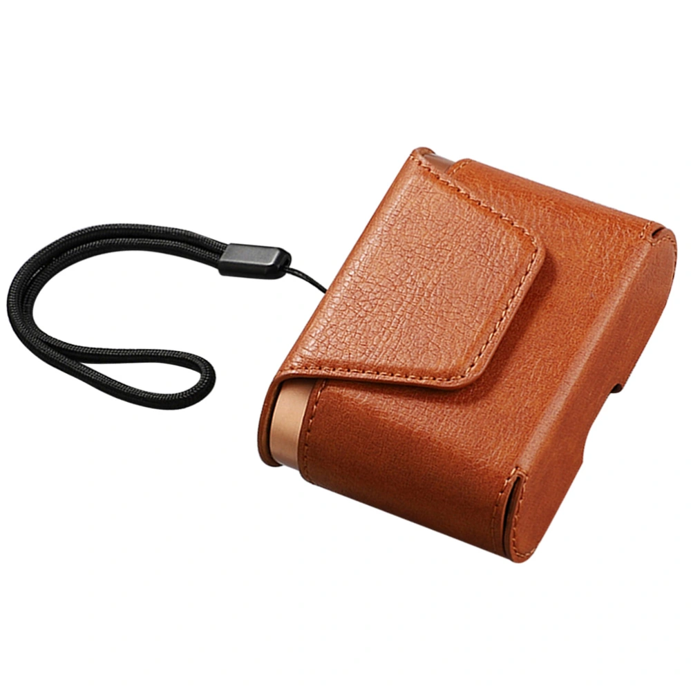 Wireless Earphone Leather Case Portable Earphone Storage Box Protective Headset Case Compatible for WF-1000XM3 (Brown)