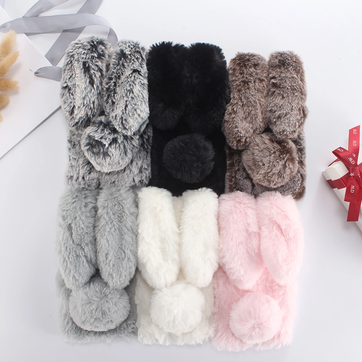 Plush Rabbit Shape Phone Shell Chic Phone Protector Compatible for Moto G Stylus