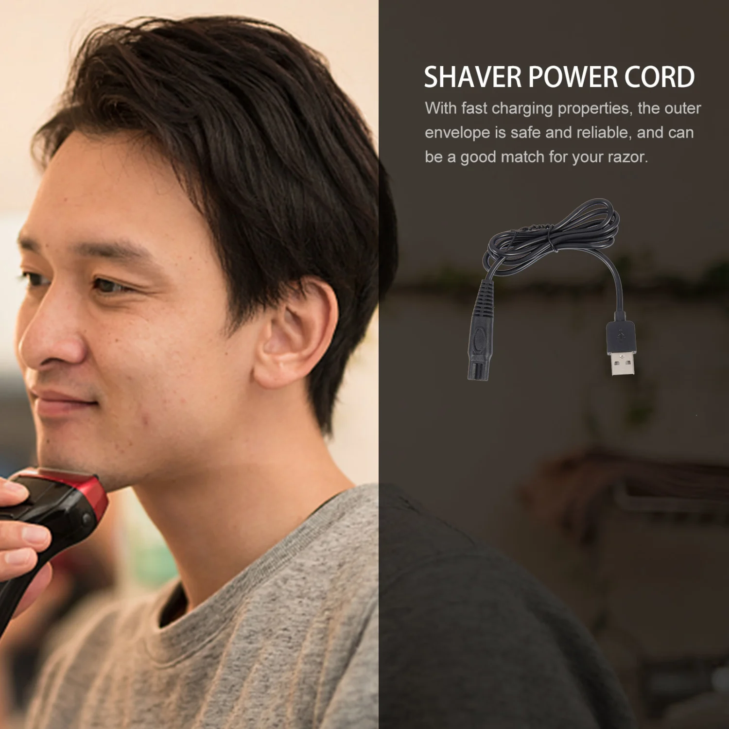 2Pcs Shaver Charging Cord Electric Razor Cord Power Supply Line Shaver Charging Supplies