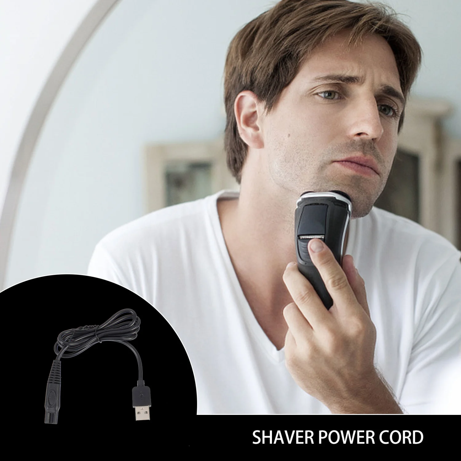 2Pcs Shaver Charging Cord Electric Razor Cord Power Supply Line Shaver Charging Supplies