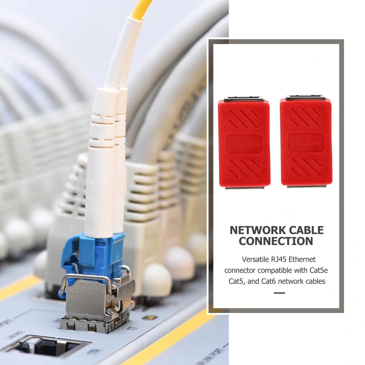 2pcs Ethernet Extender RJ45 Connector Female To Female Ethernet Coupler Extender