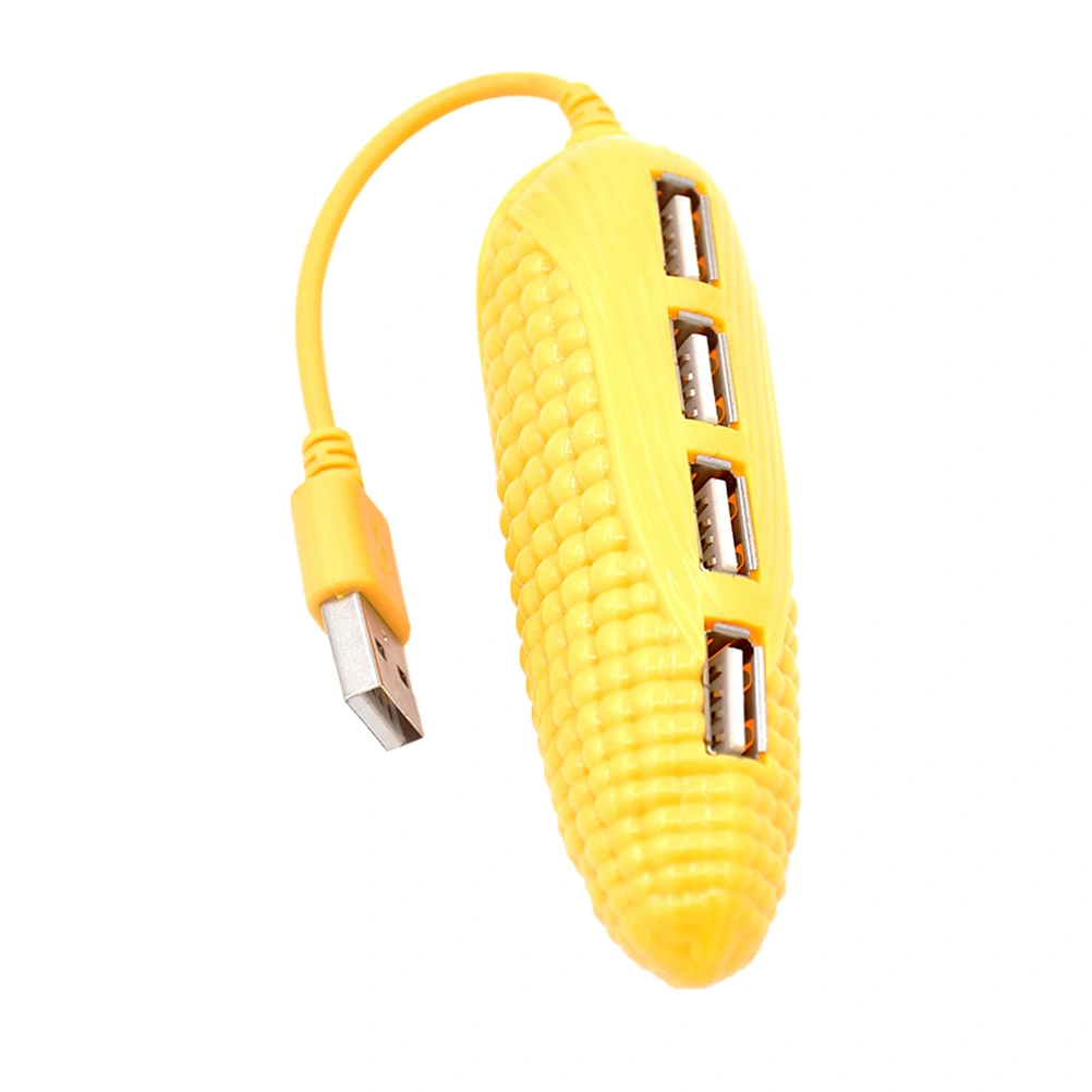 Corn Shaped USB 2.0 Hub 4-Port Splitter Expansion Transfer Adapter for Laptop