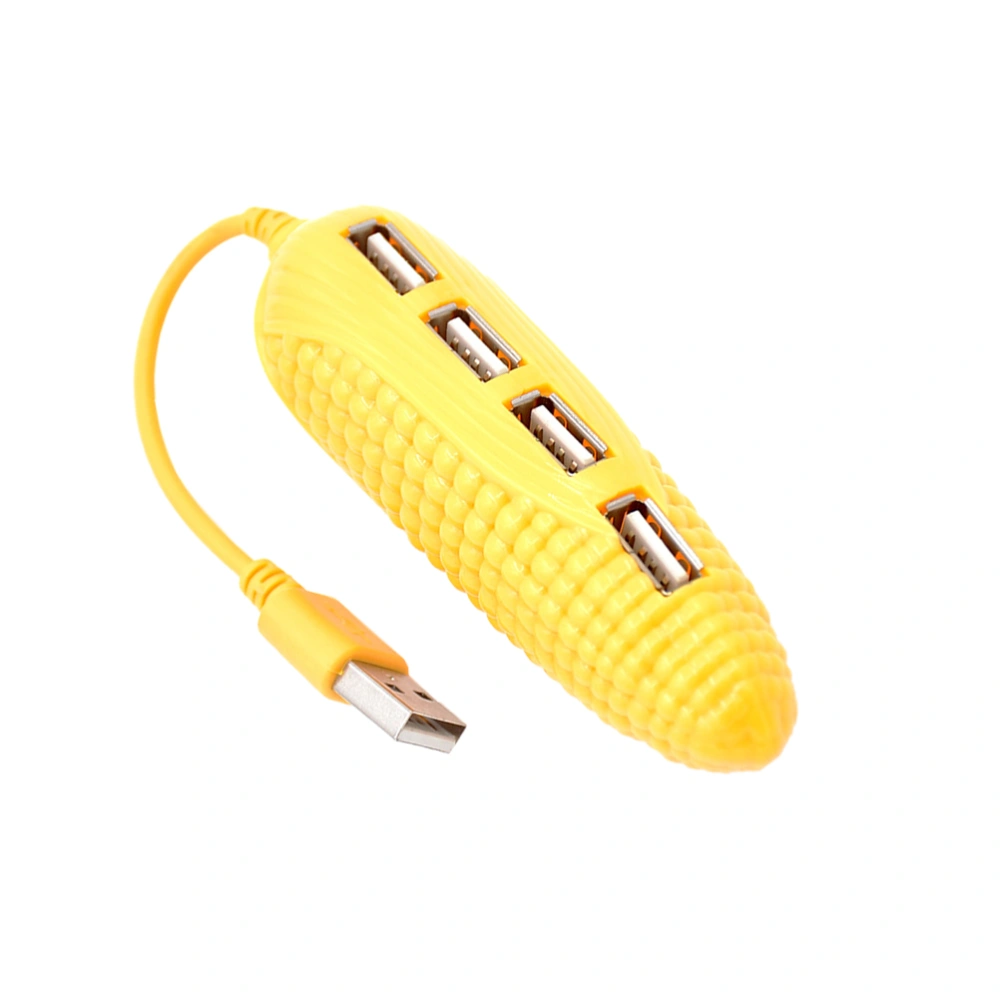 Corn Shaped USB 2.0 Hub 4-Port Splitter Expansion Transfer Adapter for Laptop