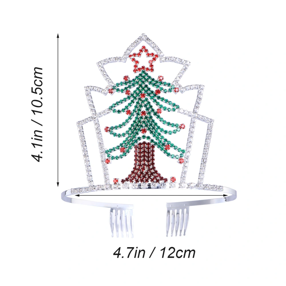 Christmas Rhinestone Hair Band Hair Xmas Headdress Party Favors Photo Props for Kids Adults (Christmas Tree Pattern)