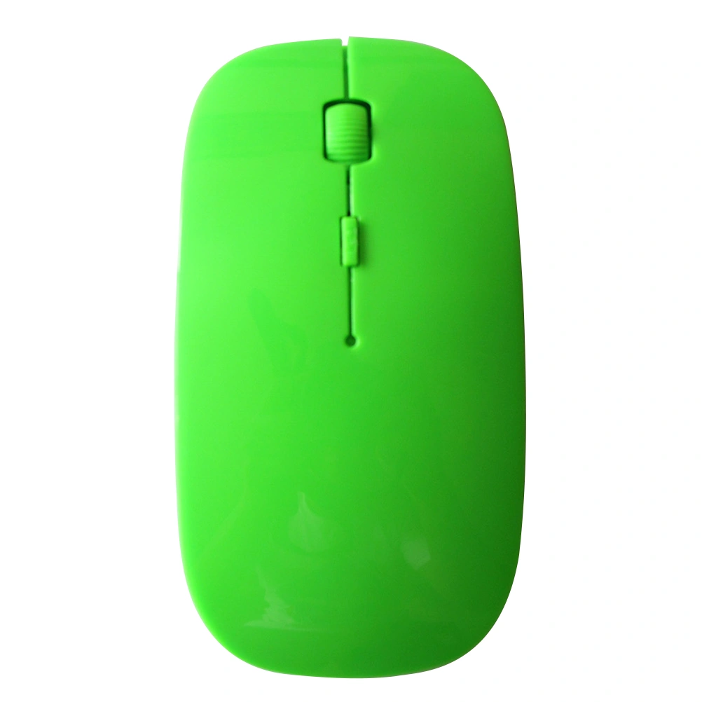 Ultra Thin Slim Mini 2.4GHz 1200 DPI USB Wireless Optical Mouse Mice Receiver for Computer PC Laptop (Green)