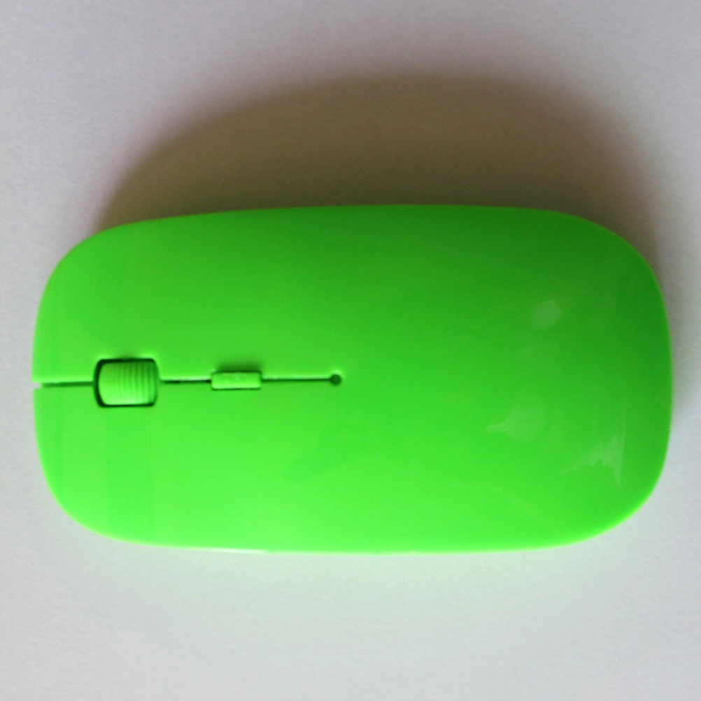 Ultra Thin Slim Mini 2.4GHz 1200 DPI USB Wireless Optical Mouse Mice Receiver for Computer PC Laptop (Green)