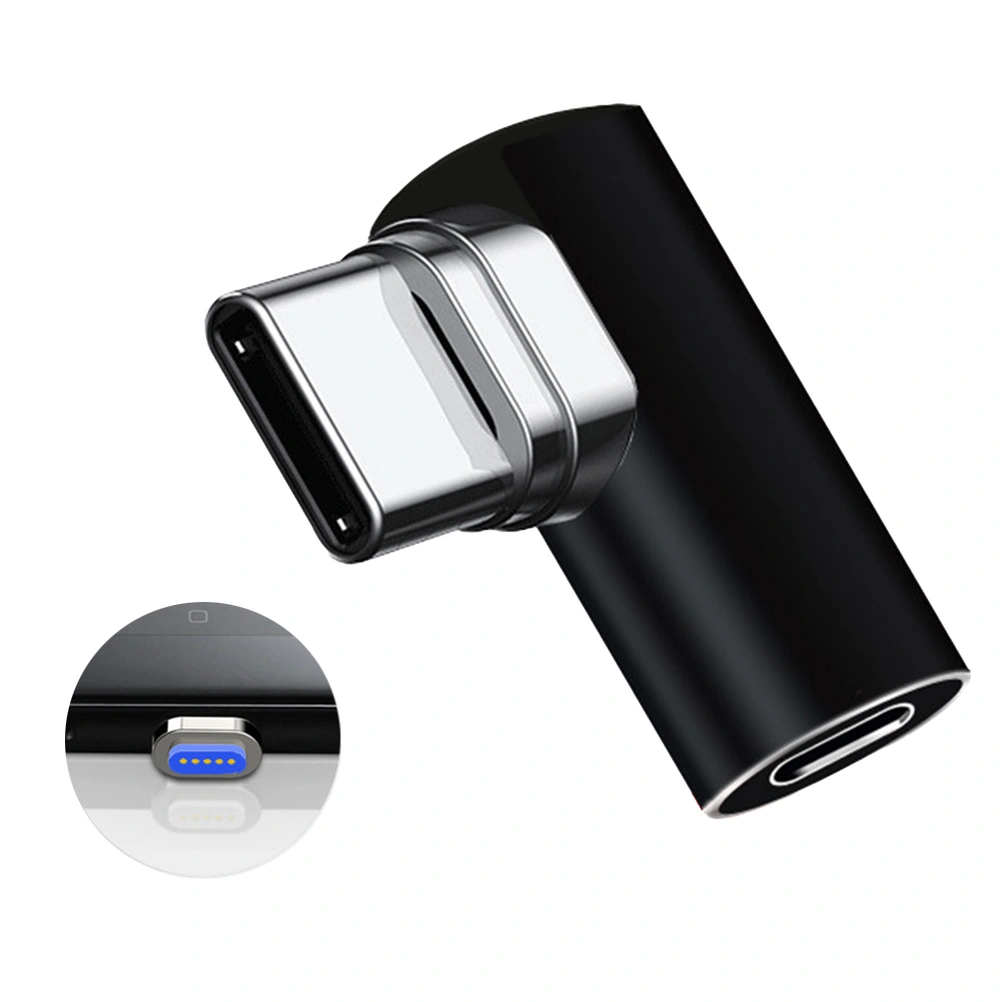 Magnetic USB-C Adapter Type C Quick Fast Charging Connector 4.3A 87W for (Black)
