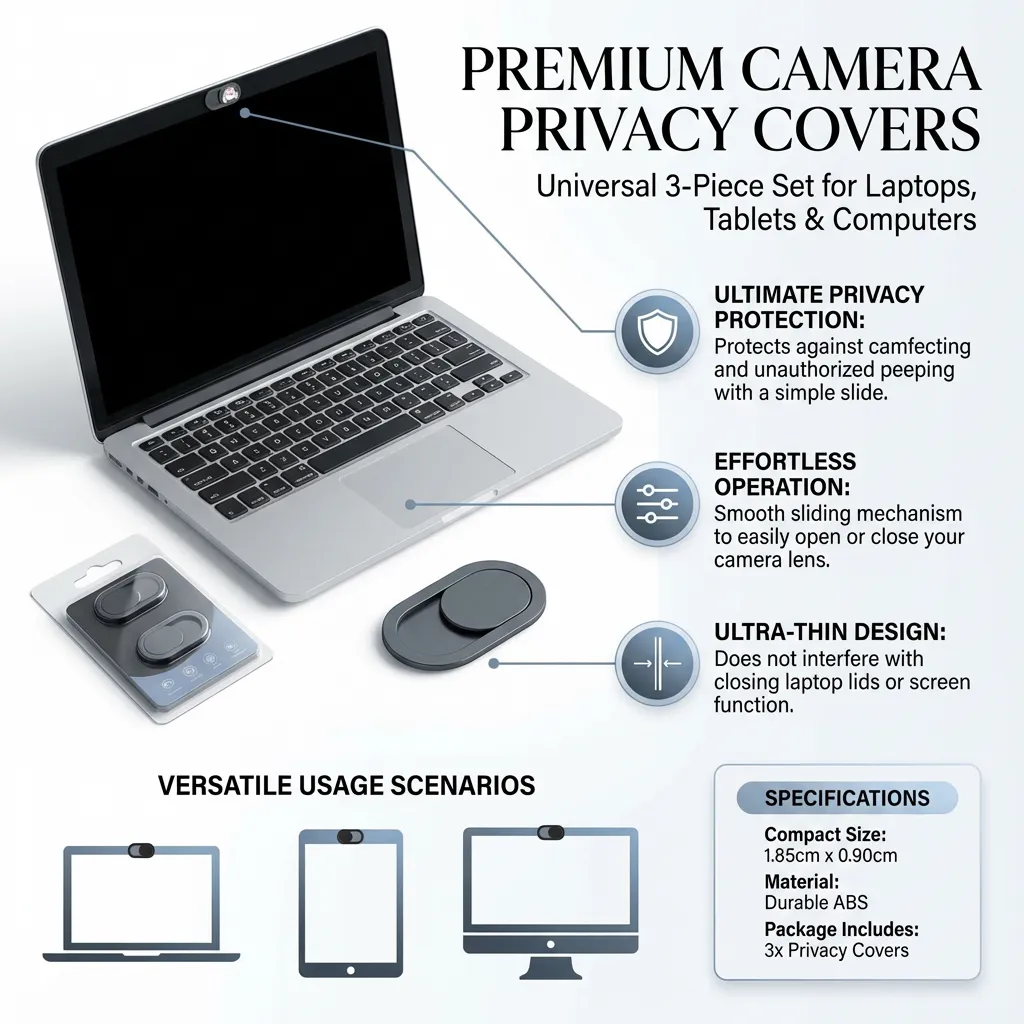 3Pcs Computer Tablet Camera Privacy Covers Anti-peeping Camera Covers for Home