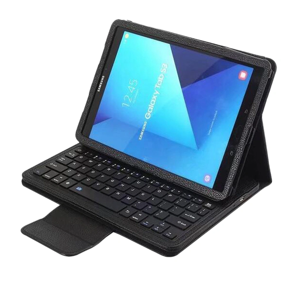 PU Leather Case Folding 2-in-1 Stand Cover Case with Detachable WirelessKeyboard for Galaxy Tab S3 9.7 inch T820/T825 (Black)