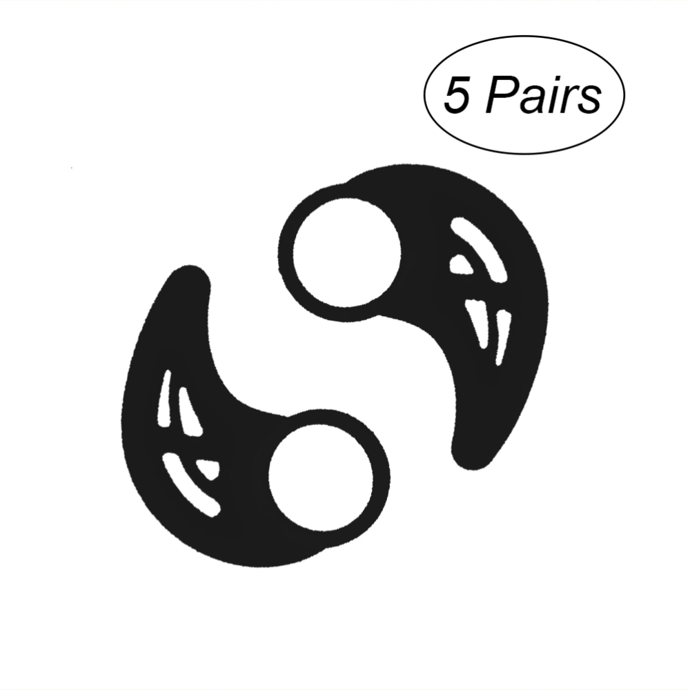 5 Pair of Universal Silicone Earphone Clip Hook Earhook Headphone Ear Hook Hanger (Black)