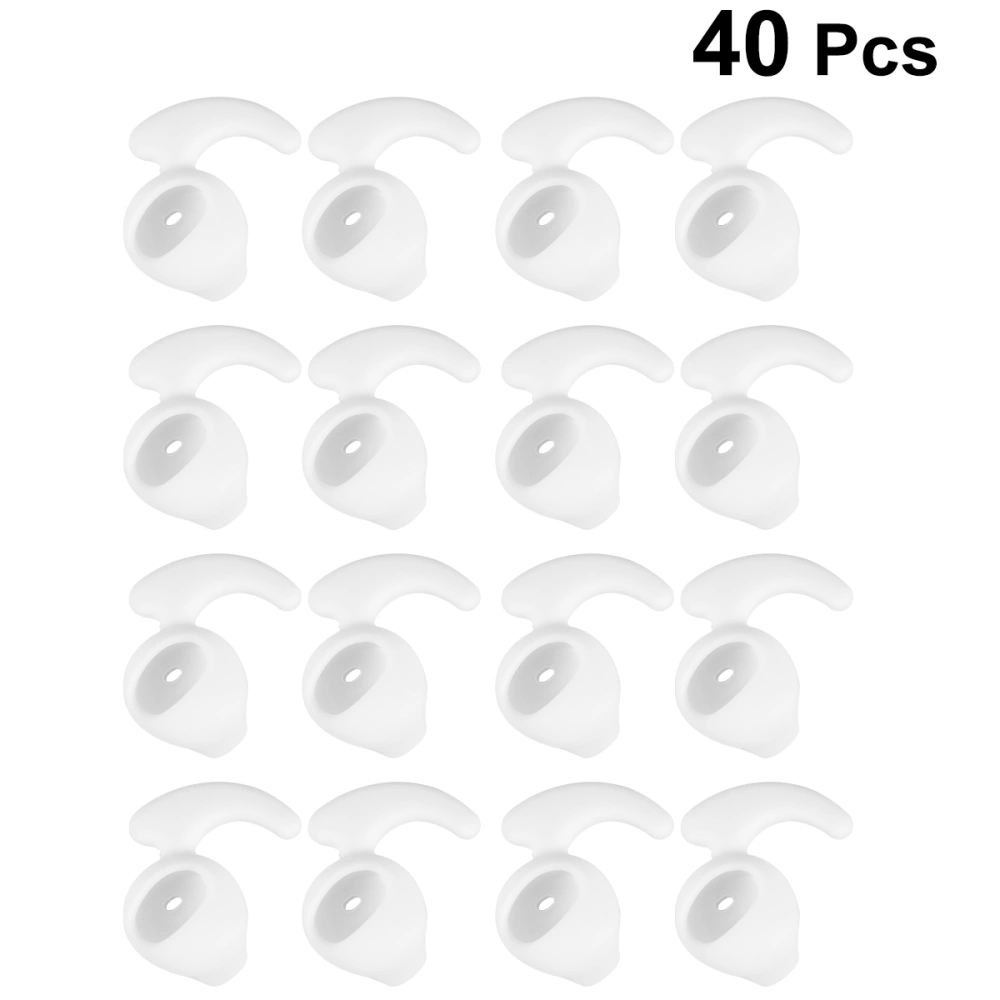 20 Pairs Silicone Wireless Earphone Ear Tips Earbud Earphone Replacement Protective Sleeve Cover (White)