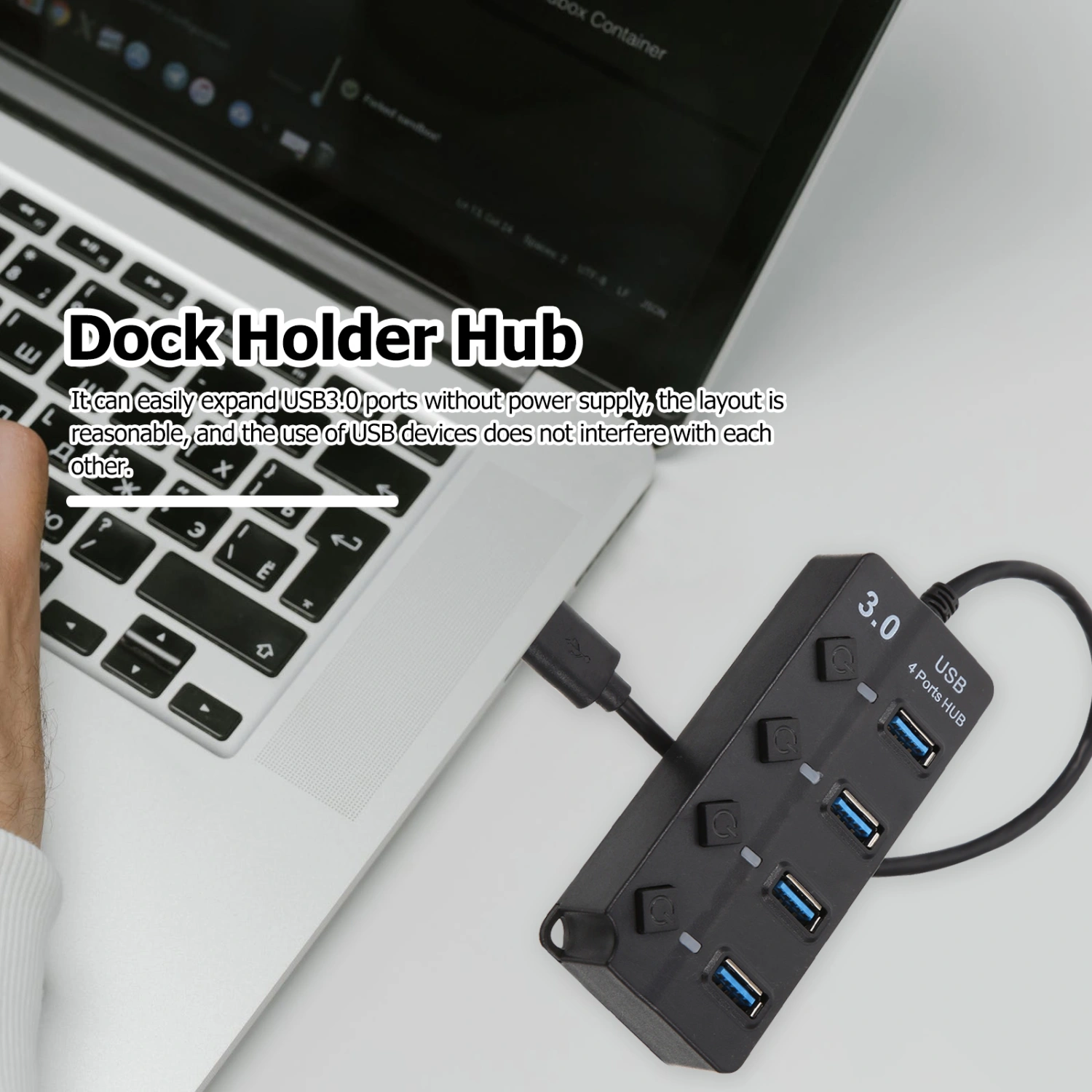 USB Hub Data USB 3.0 Hub 4-port Expansion Transfer Adapter Docking Station