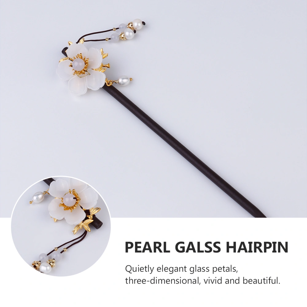 Vintage Pearl Hairpin Creative Hairpin Wood Hairpin Hair Accessories for Girl