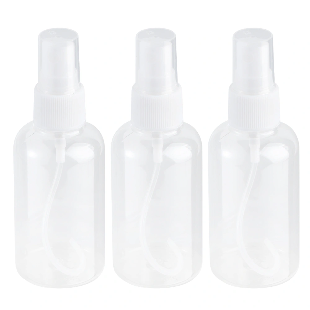 3pcs 75ml Portable Refillable Transparent Travel Perfume Atomizer Bottles Pump Spray Bottles (Random Color)