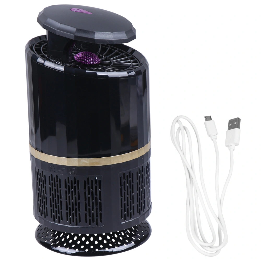 LED Mosquito Zapper Light Photocatalyst Mosquito Killer Household Mosquito Killer Mosquito Lamp for Home Office (Black, USB Interface)