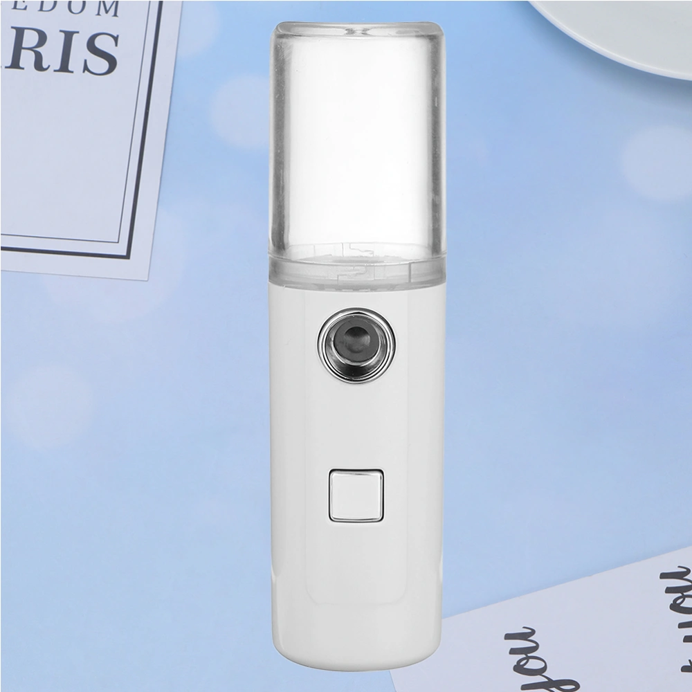 1Pc 20ml USB Charging Hydrator Nano Spray Face Evaporator Handheld Cold Spray Face Humidifier (Claer White)