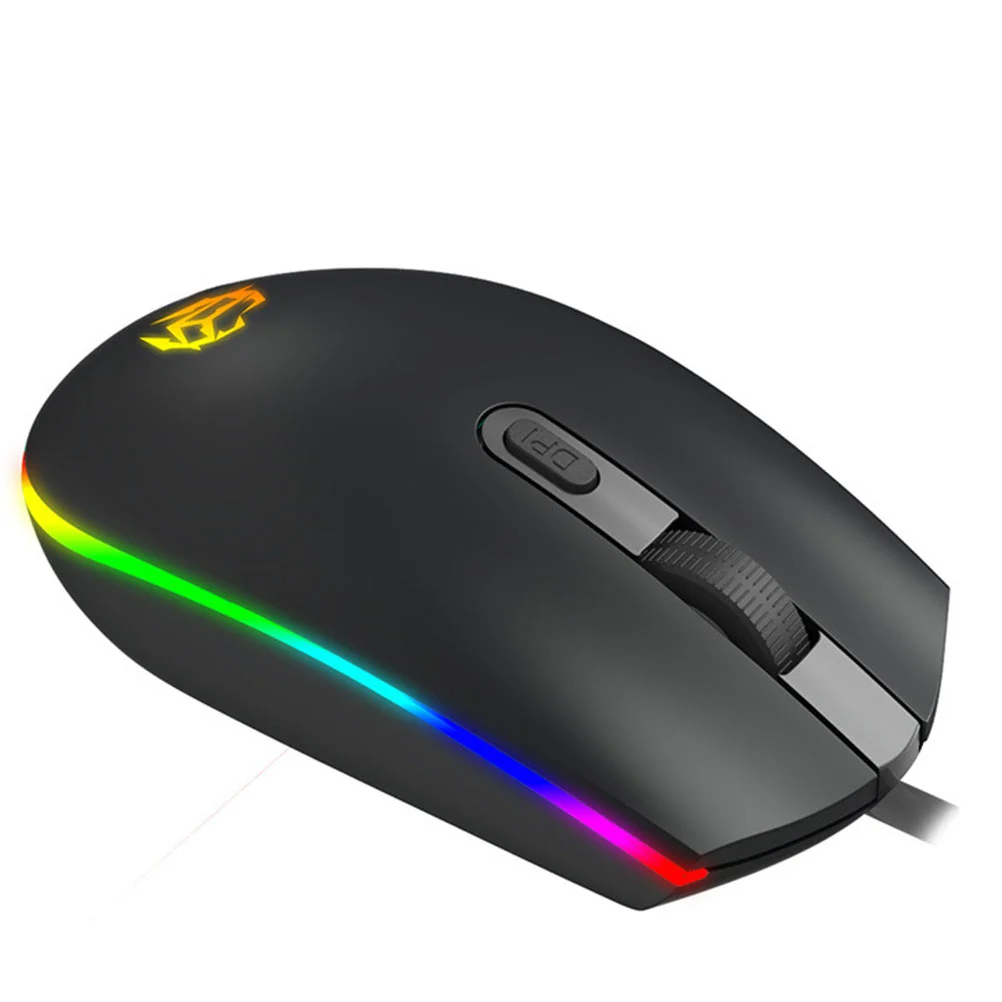 Desktop Notebook Gaming Mouse Wired Luminous Mouse USB Plug Computer Mouse Black