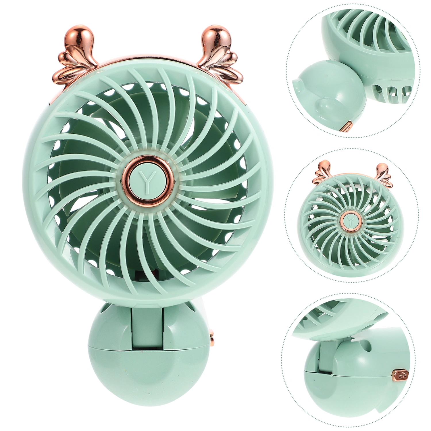 1 set of Portable Cooling Fan Rechargeable Summer Fan Mini USB Handheld Fan