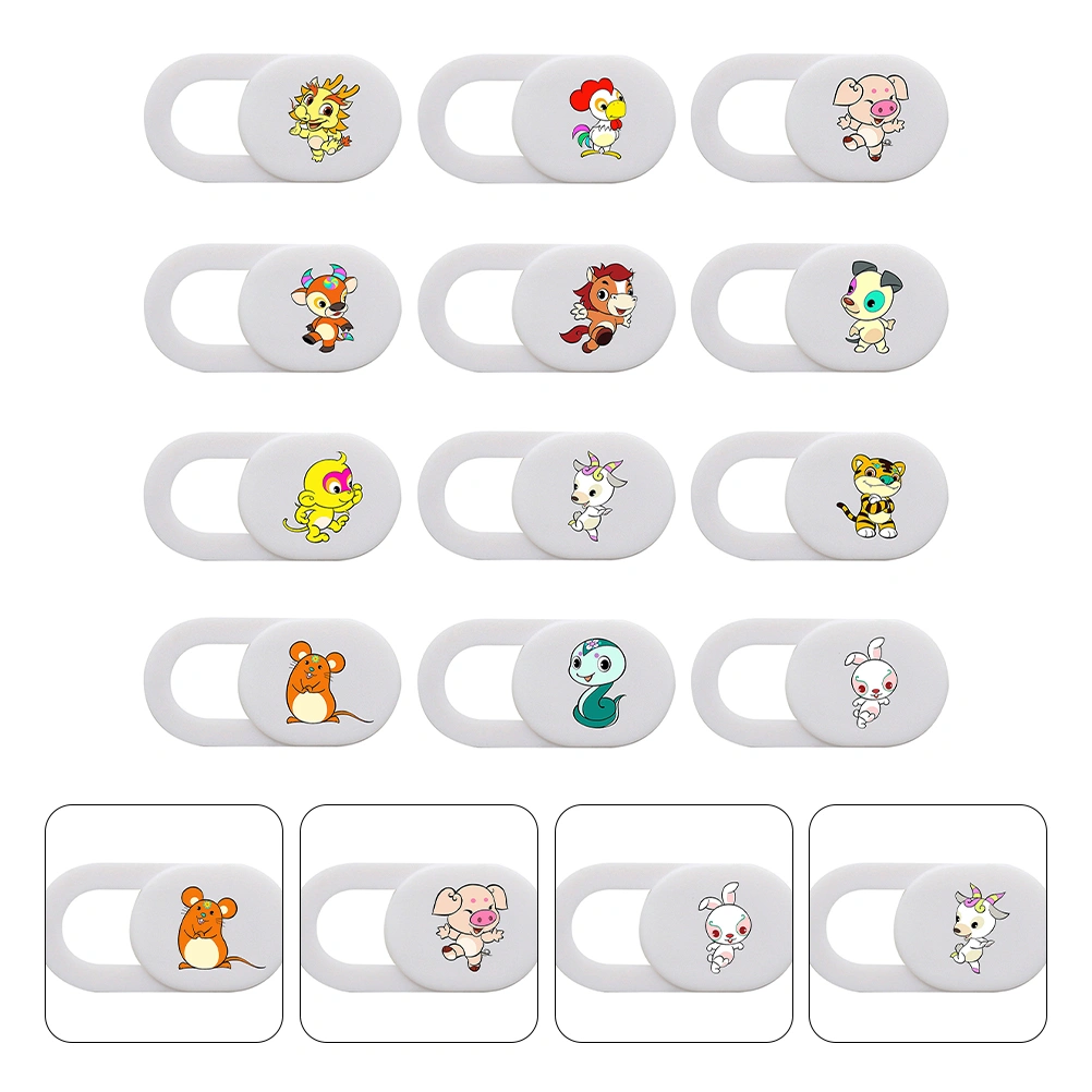 12pcs Cartoon Zodiac Webcam Slider Thin Webcam Cover Computer Webcam Cover