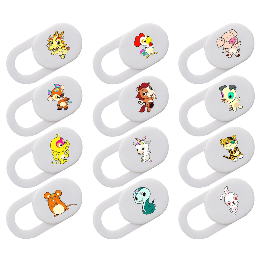 12pcs Cartoon Zodiac Webcam Slider Thin Webcam Cover Computer Webcam Cover