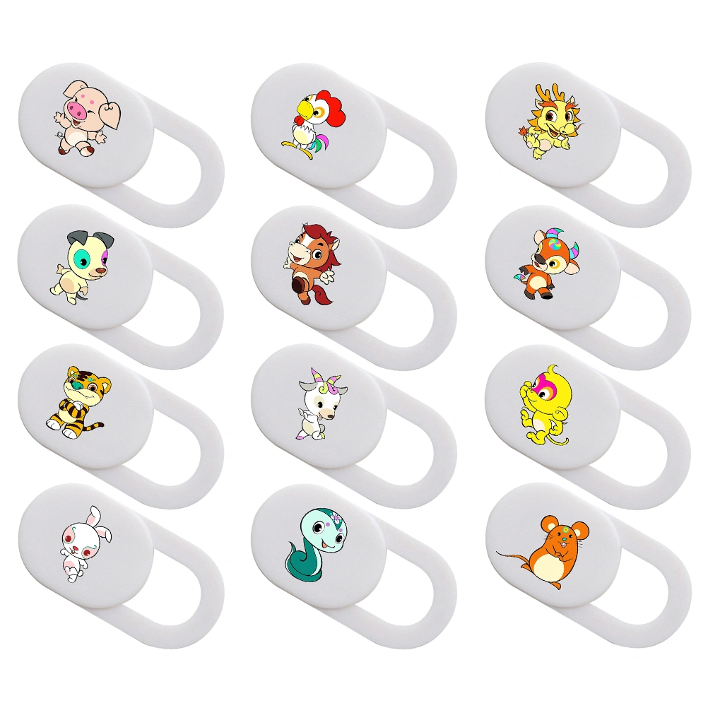 12pcs Cartoon Zodiac Webcam Slider Thin Webcam Cover Computer Webcam Cover