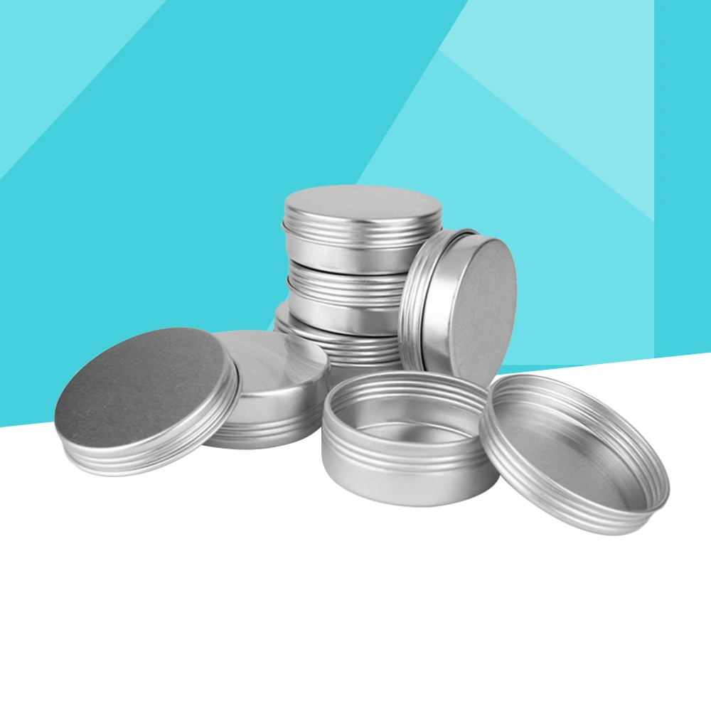 24pcs 25ml Aluminium Empty Tin Cans Screw Round Metal Cosmetic Sample Balm Tins Containers (Silver)