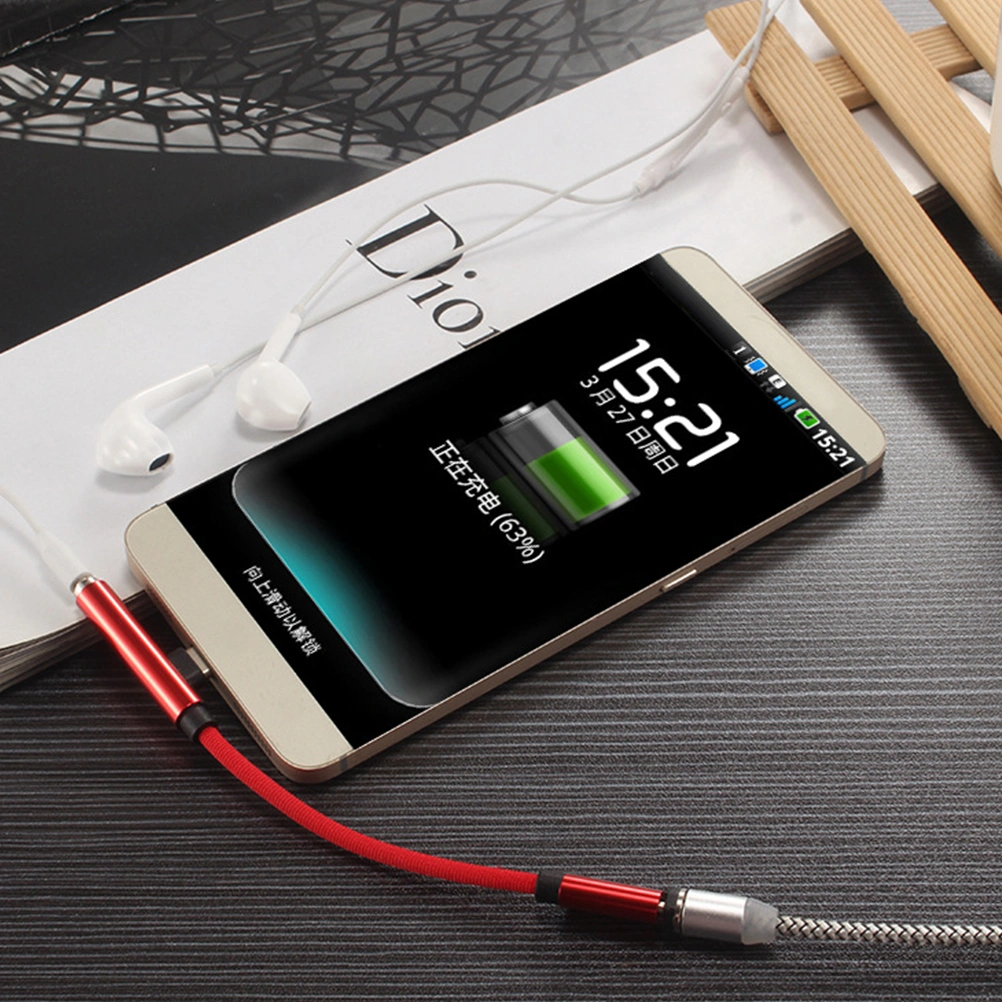 1PCS Type-C to 3.5mm Headphone Jack AUX Audio Cable Adapter Charging Converter for Phone (Red)