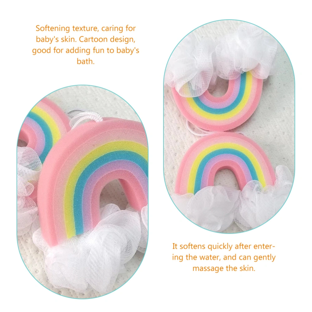 3pcs Shower Loofah Exfoliating Bathing Ball Rainbow Shape Body Scrubber