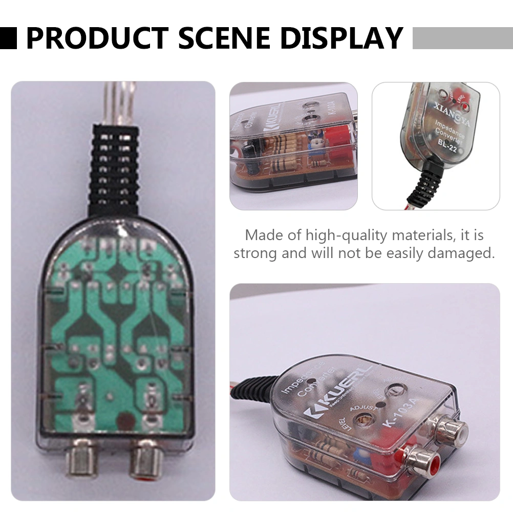 2Pcs Car Audio Converter Practical High to Low Converter Speaker Level Adapter